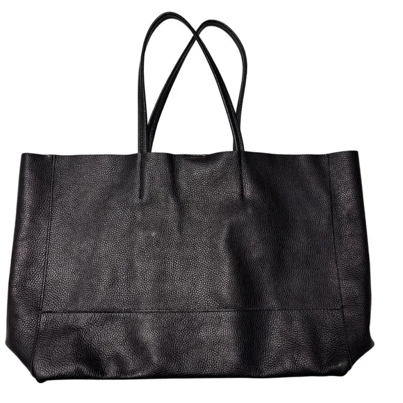 Adoratti Leather Carryall Tote Black Italian Leather NWOT Elegant Tote Bag - Picture 4 of 16